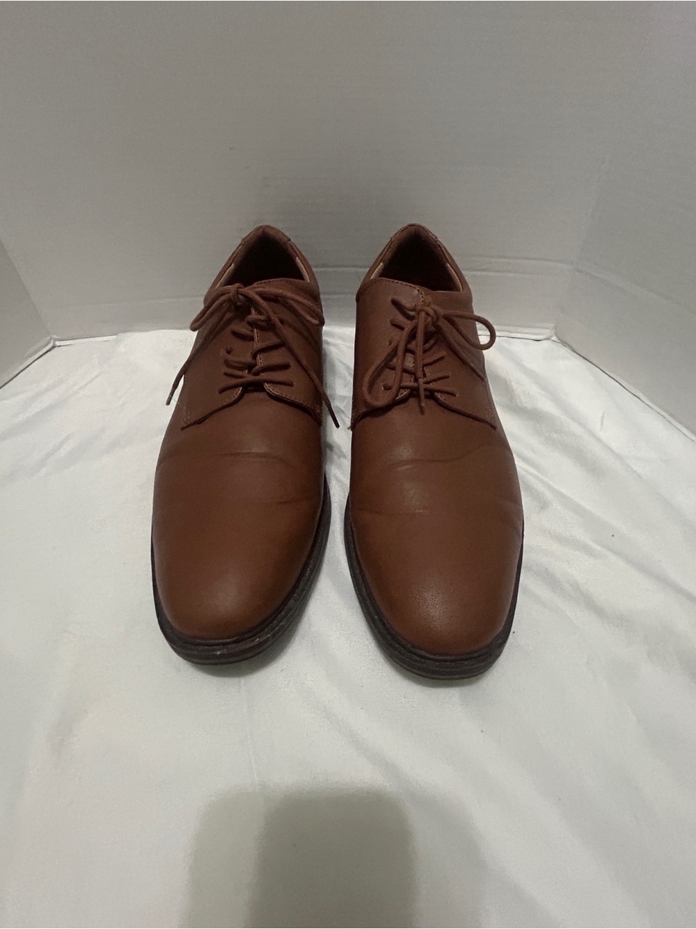 Goodfellow & Co Brown Leather Derby Shoes Lace-Up Smooth Toe Size 13